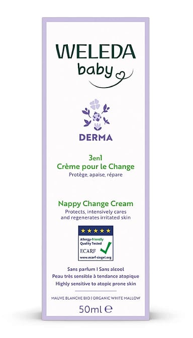 Baby Derma Cremă pentru zona scutecului 3 în1 cu nalbă albă