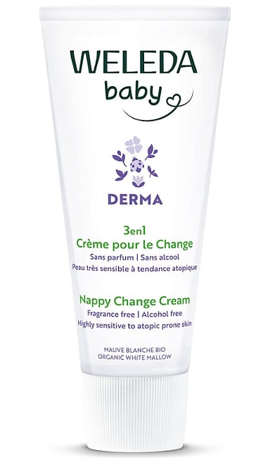 Baby Derma Cremă pentru zona scutecului 3 în1 cu nalbă albă