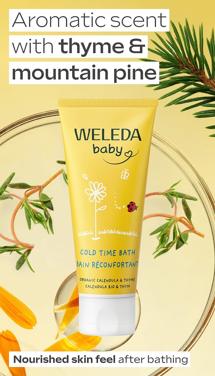 Baby Băiță cu gălbenele pentru zile reci