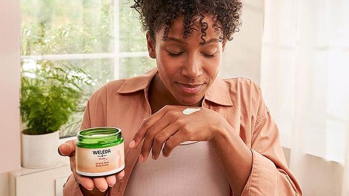 pregnant woman with body butter